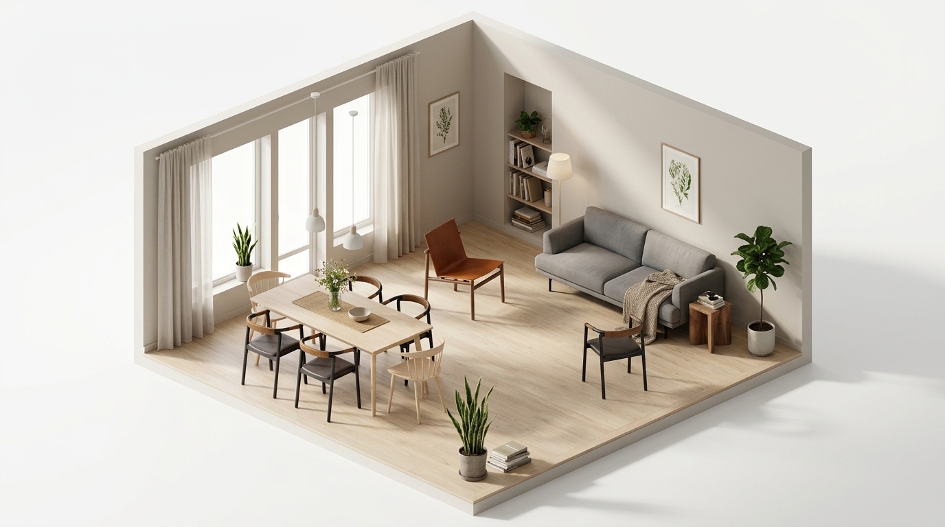 Fluid Nordic Calm med Living Divani Rivulet Chair, Living Divani Rivulet Chair, Zanat Igman Chair, Living Divani Rivulet