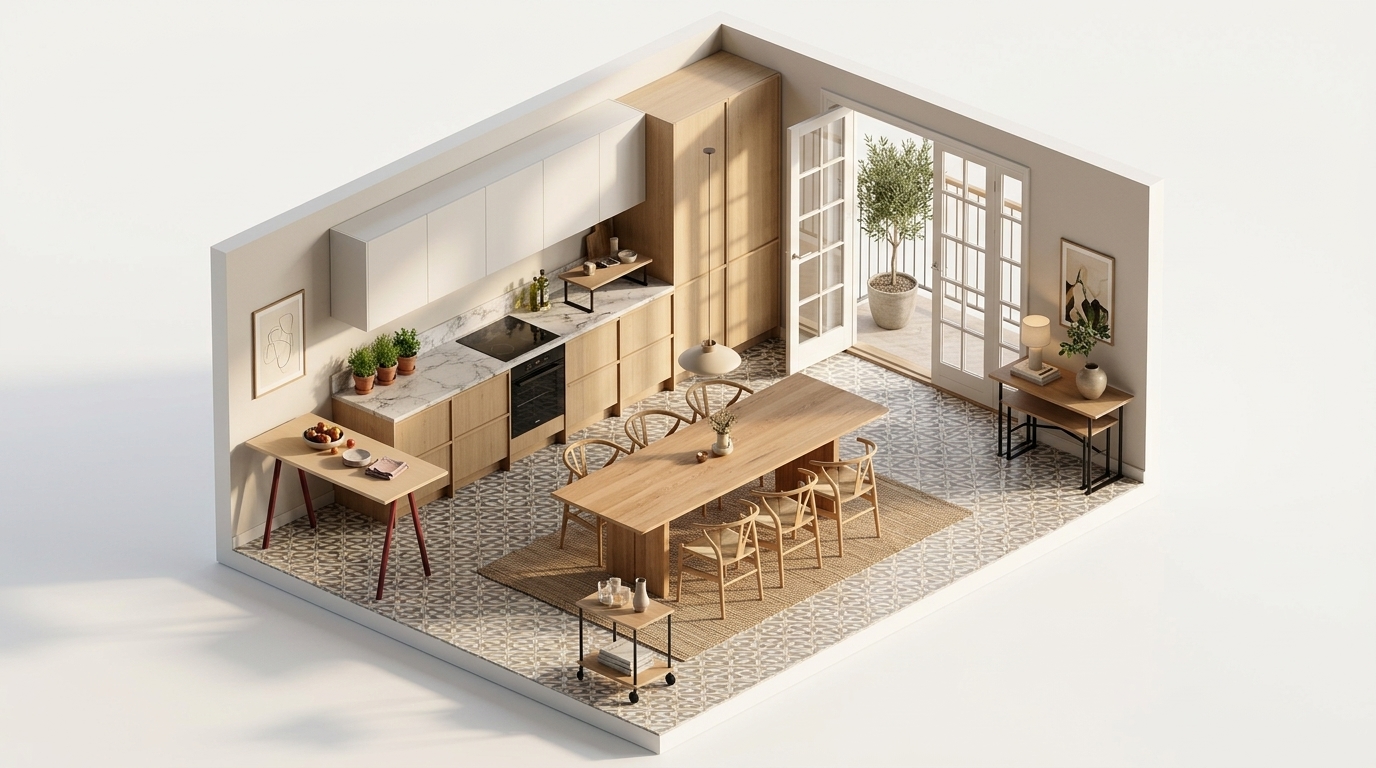 Oak Balcony Serenity med HAY Loop Stand incl. support barbord 87,5x180 cm, Maroon red-clear lacq. oak, Dk3 Ten Table, MDF