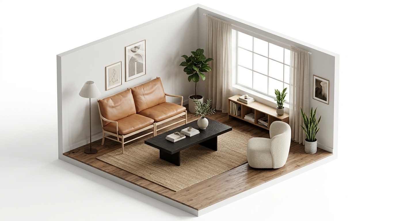 Colonial Noir Refinement med Carl Hansen OW149-2 Colonial 2-sitssoffa ek, Ethnicraft Grooves soffbord, Off black teak,