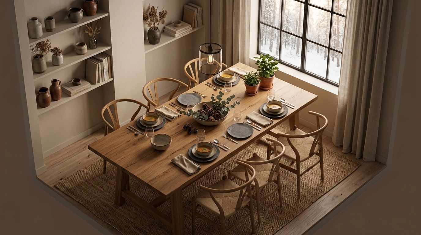 Scandi Rustic Serenity med MUUBS Valley tallrik, 28 cm