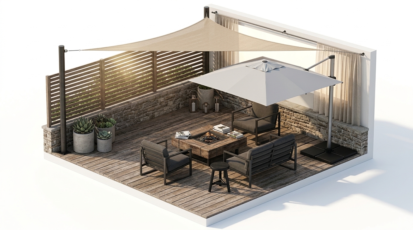 Nordic Functional Retreat med MUUBS Pall Benji, Svart, Cane-Line Hyde Luxe - 3x4 m